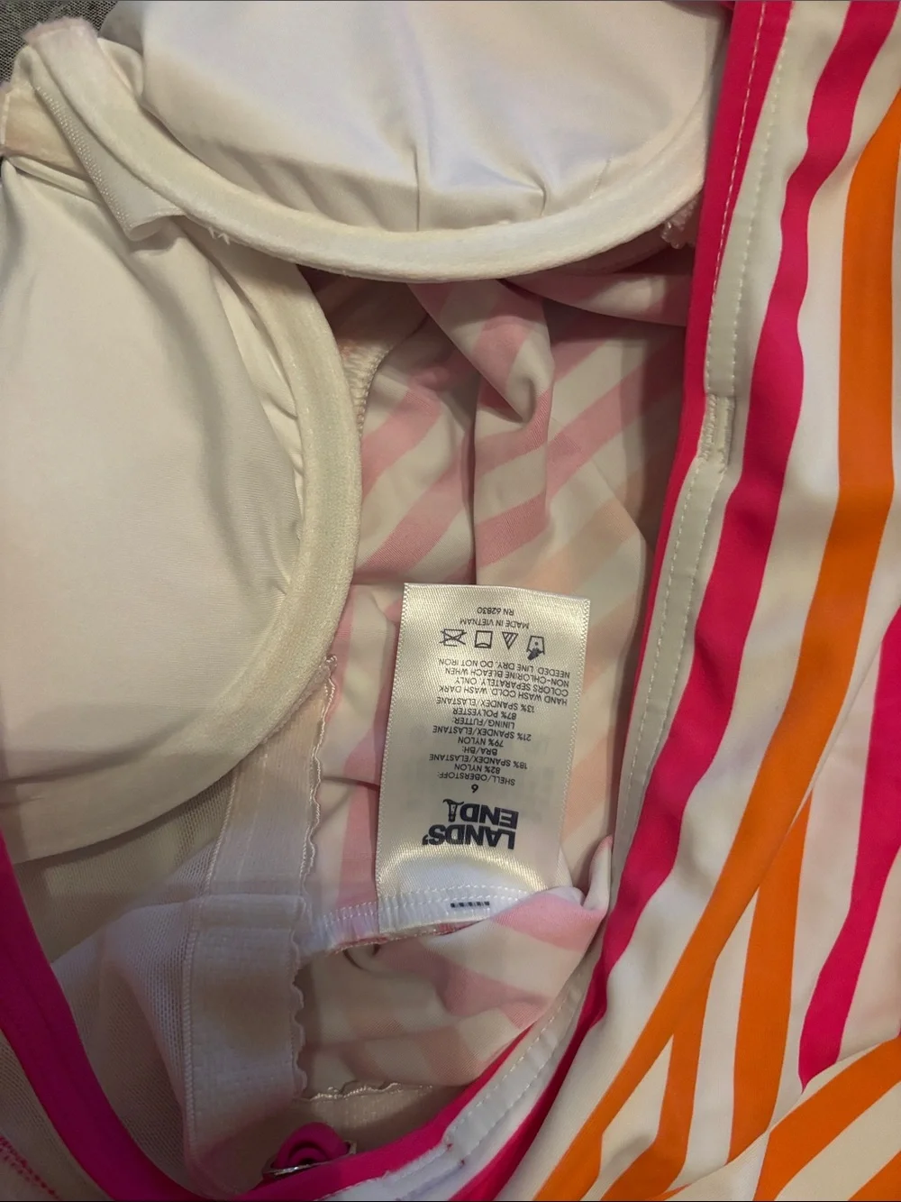 Lands end striped tankini swim top 6
